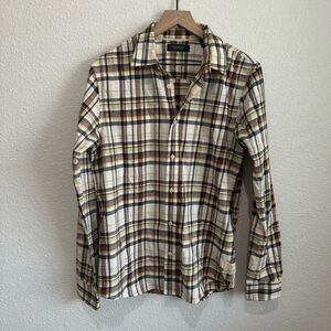 Scotch & Soda Men's‎ Medium Regular Fit Long Sleeve Shirt in Worker Style Plaid
